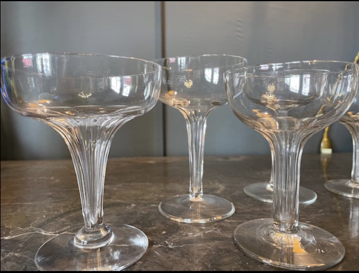 XXème siècle : huit coupes à champagne dites « champenoises »-photo-4