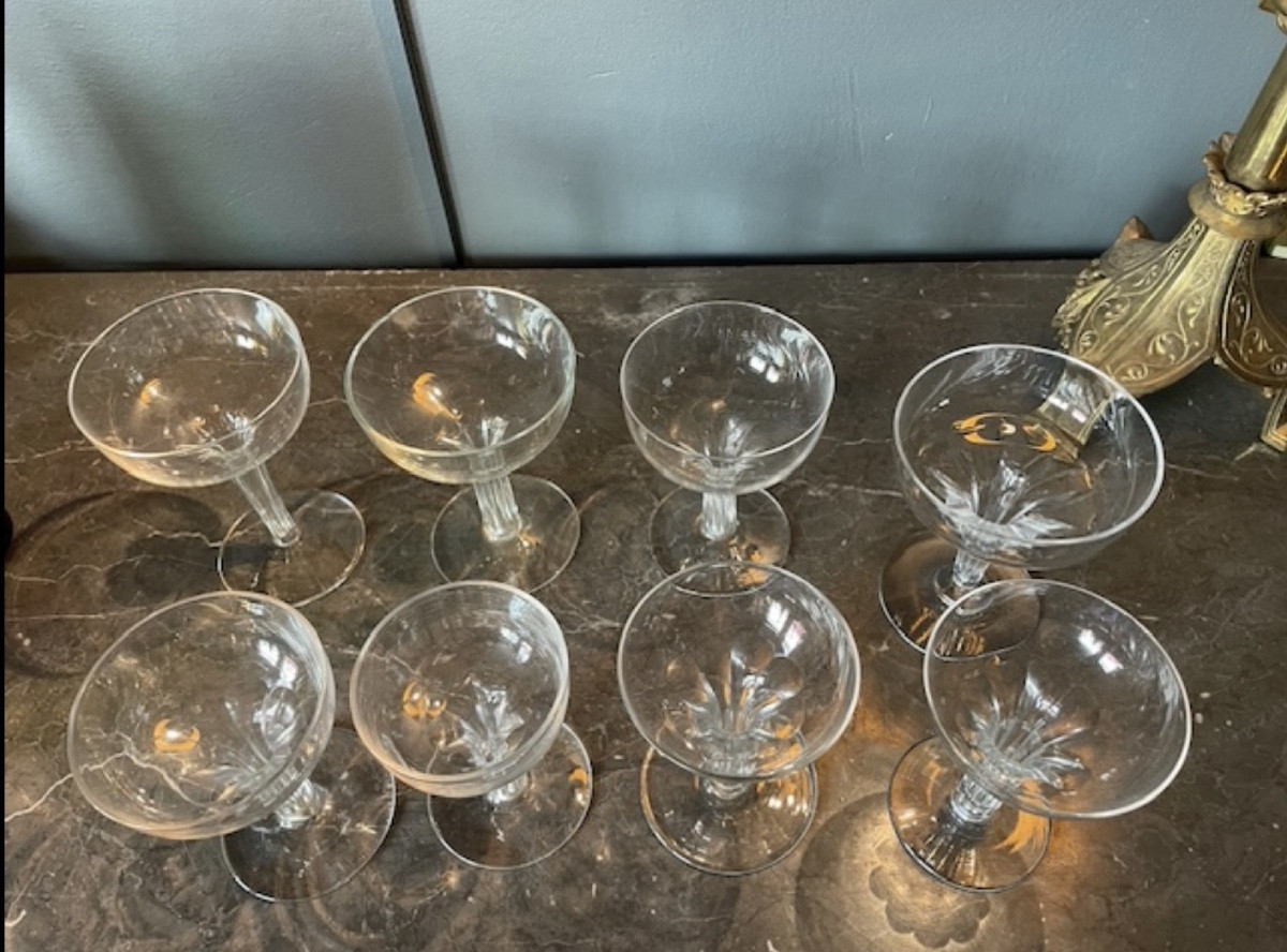 XXème siècle : huit coupes à champagne dites « champenoises »-photo-4