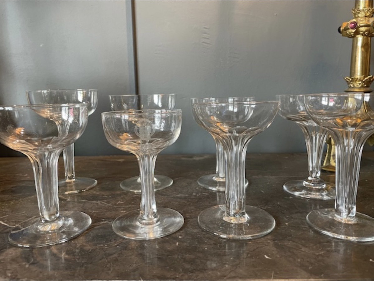 XXème siècle : huit coupes à champagne dites « champenoises »-photo-7