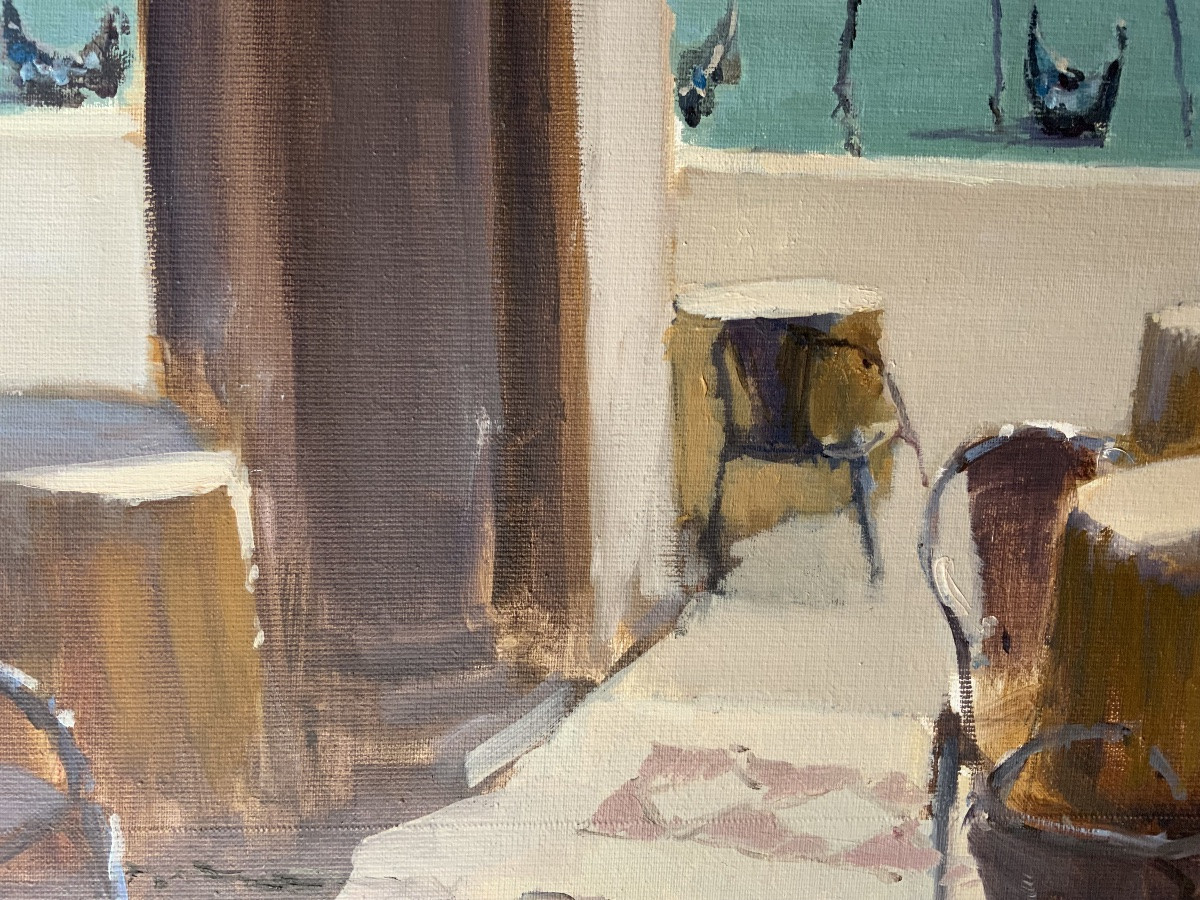 20th Century: Large View Of A Terrace In Venice-photo-3