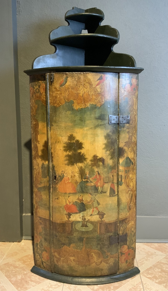 20th Century: A Painted Wood Corner Cabinet