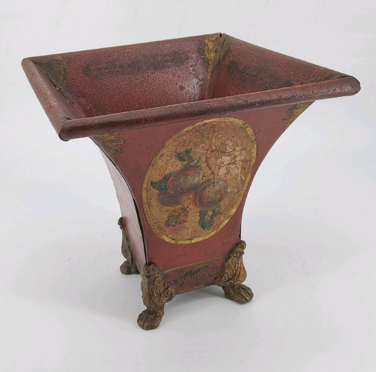 XIXeme siecle : paire de vases en tôle -photo-3