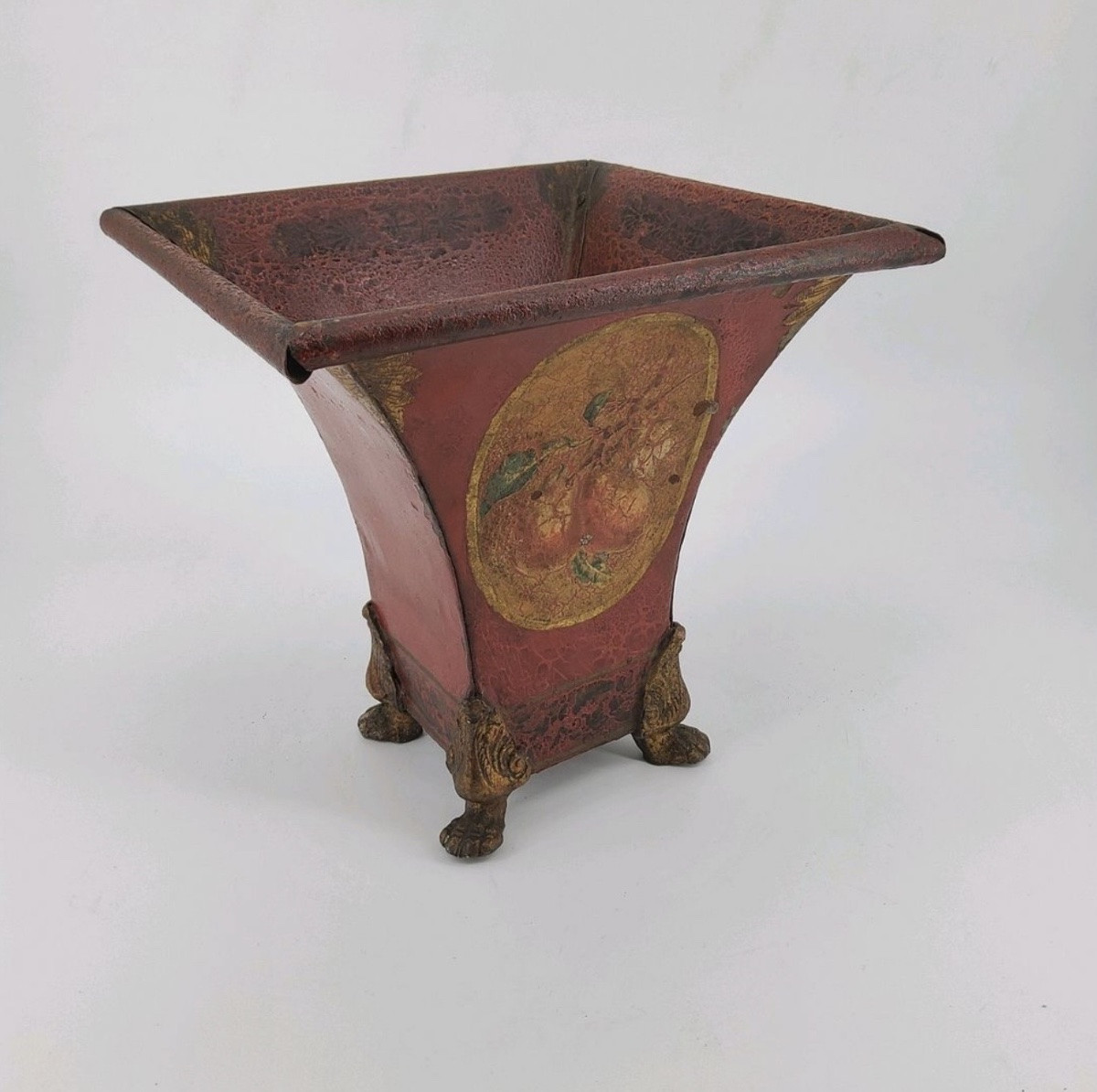 XIXeme siecle : paire de vases en tôle -photo-4