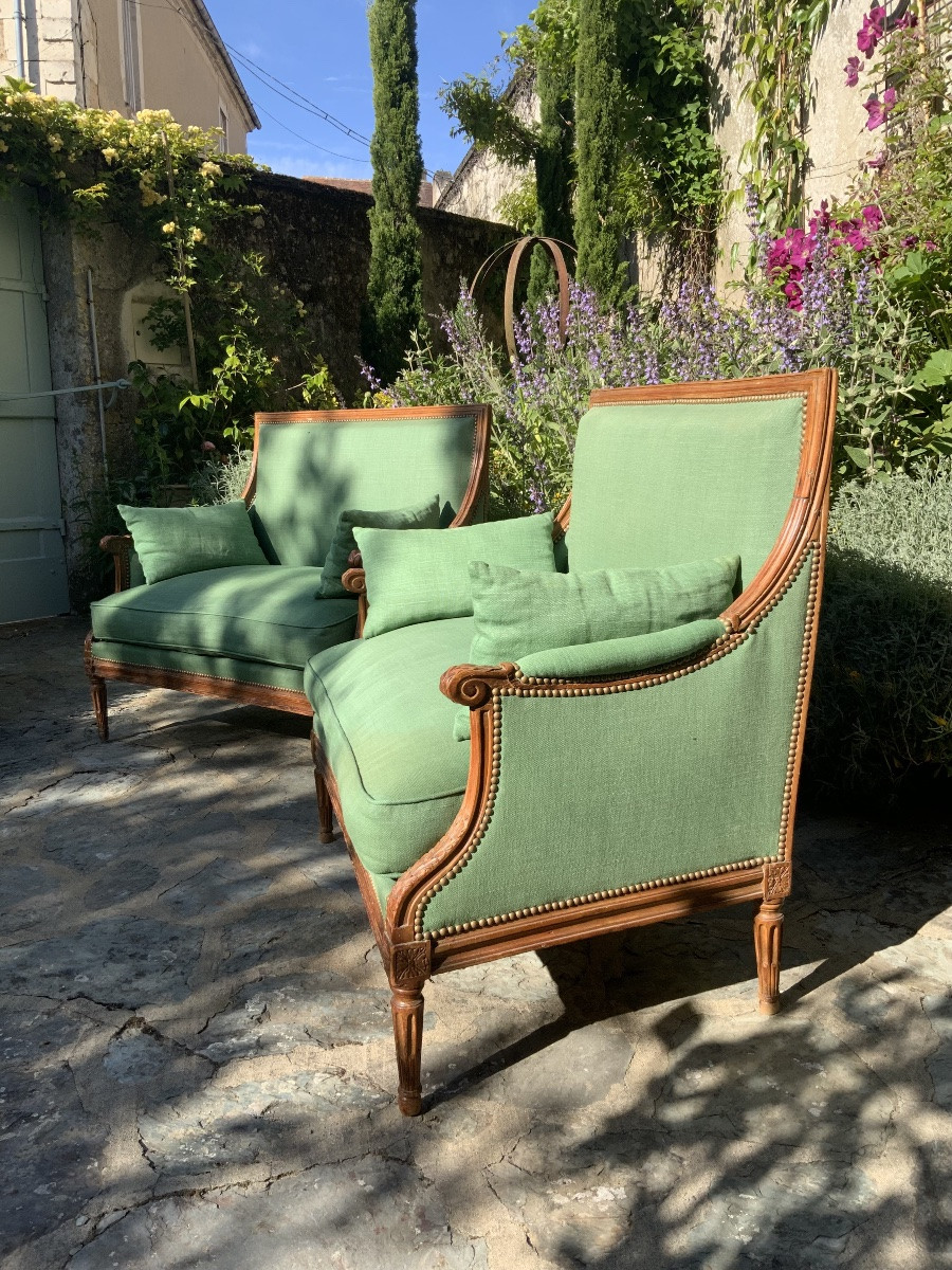 18th Century: A Pair Of Large Bergères-photo-4