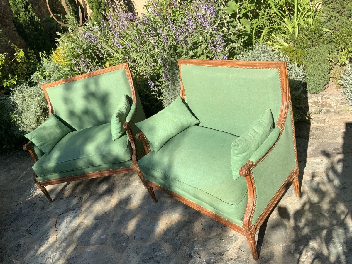 18th Century: A Pair Of Large Bergères-photo-1