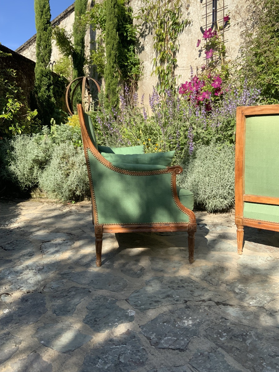 18th Century: A Pair Of Large Bergères-photo-6