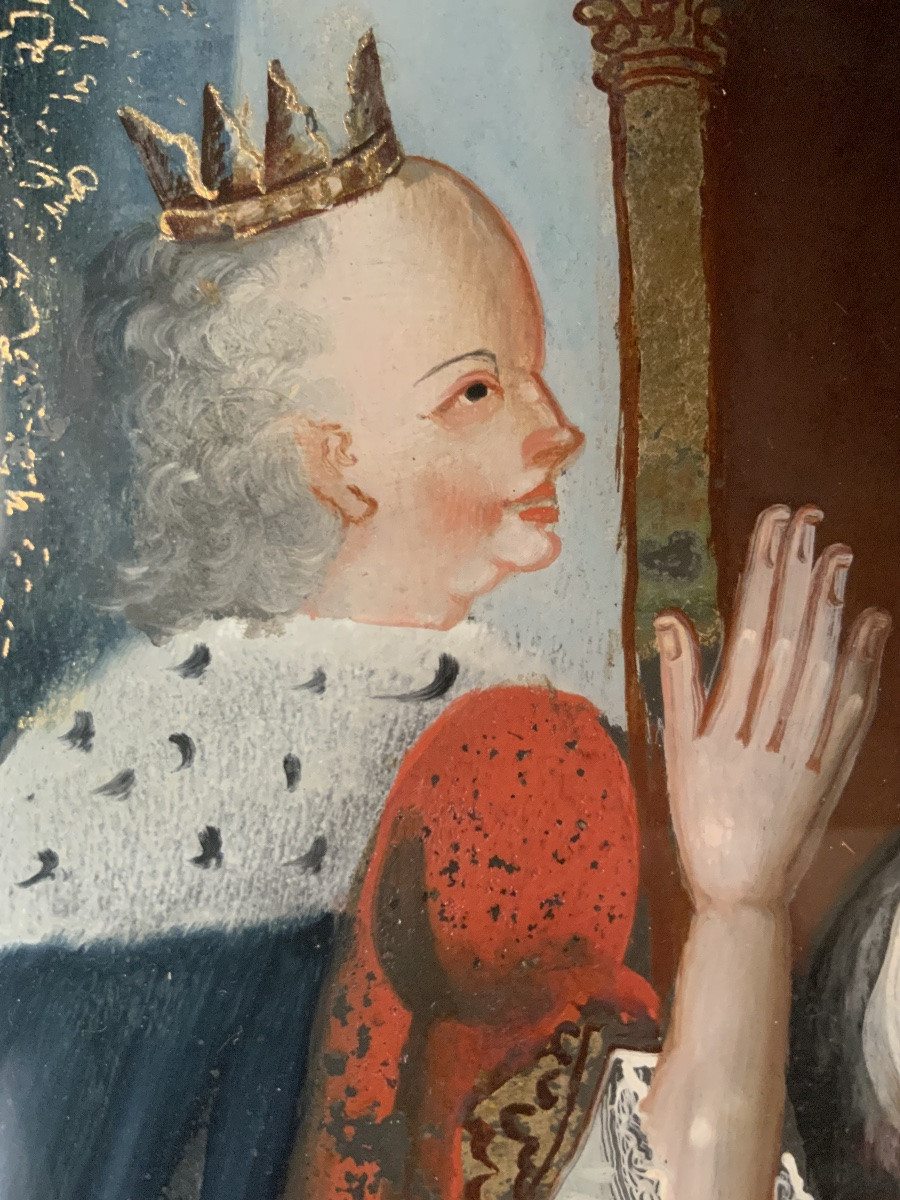 XVIIIe siècle : une peinture sous verre églomisé-photo-3