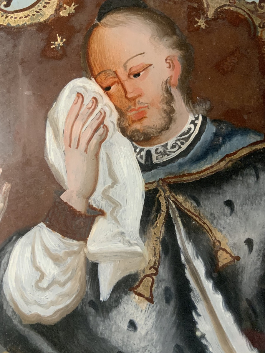 XVIIIe siècle : une peinture sous verre églomisé-photo-4