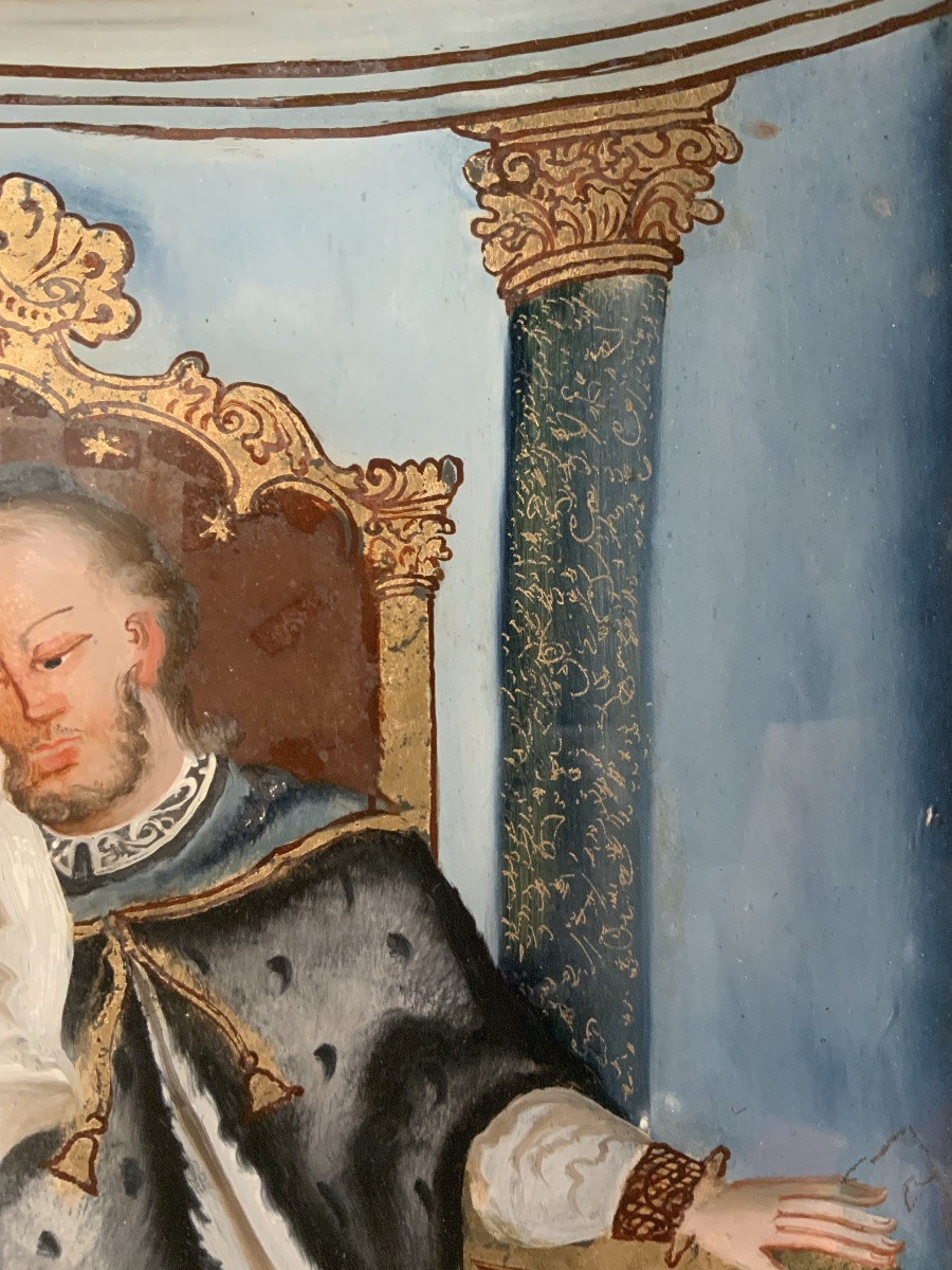 XVIIIe siècle : une peinture sous verre églomisé-photo-2