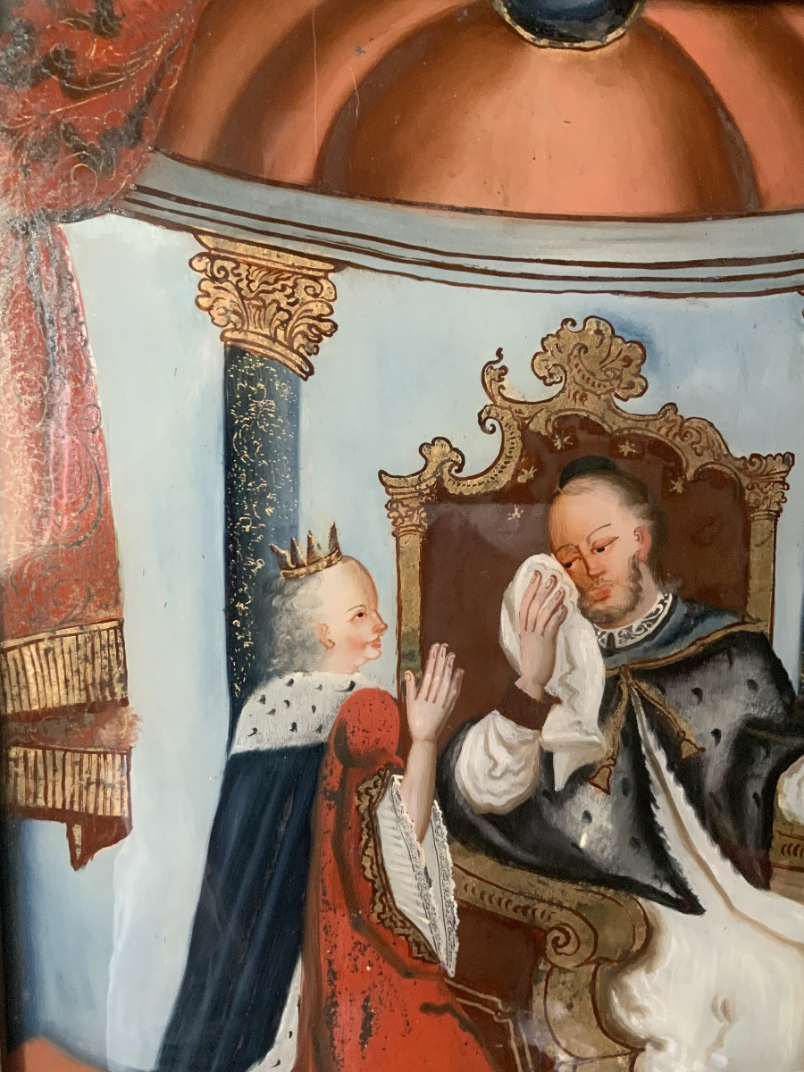XVIIIe siècle : une peinture sous verre églomisé-photo-3