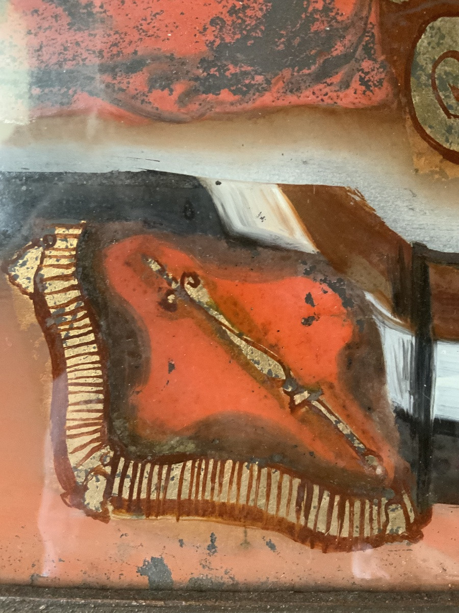 XVIIIe siècle : une peinture sous verre églomisé-photo-4