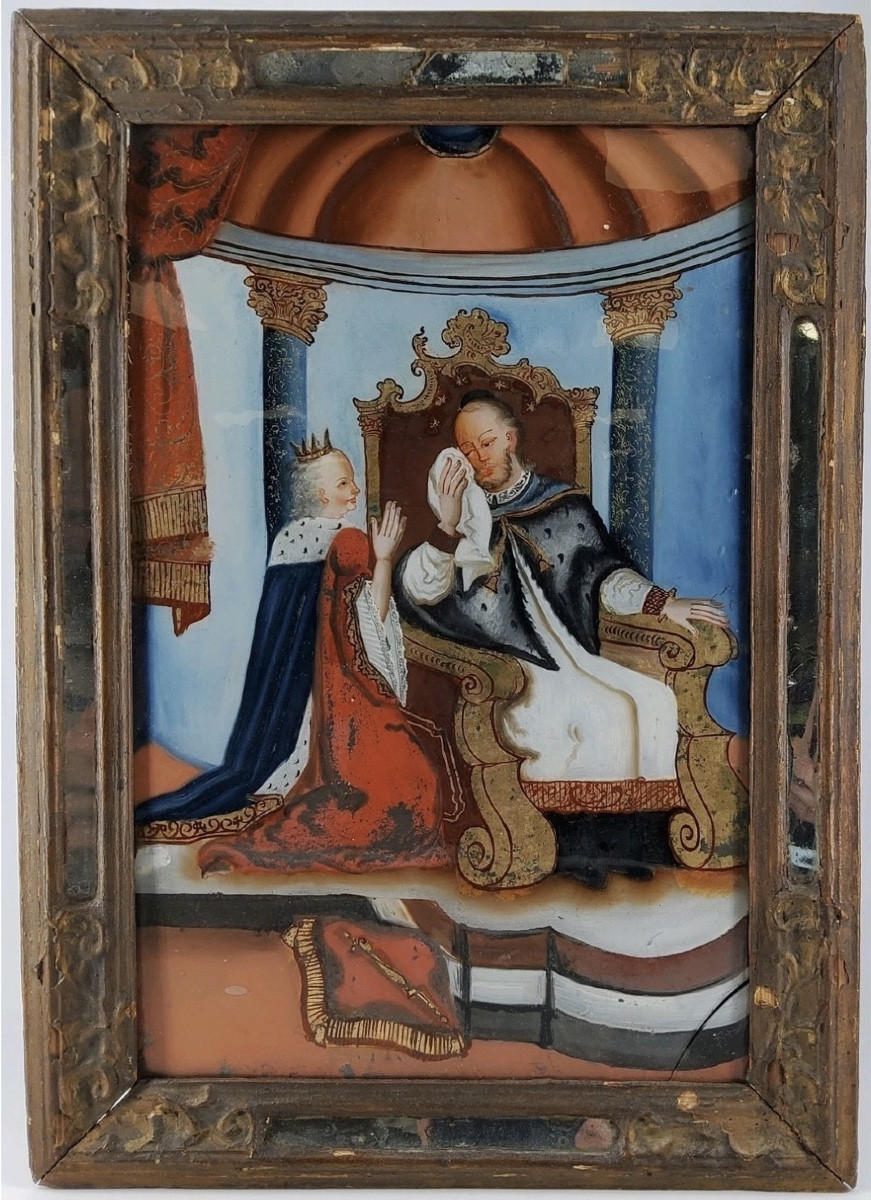 XVIIIe siècle : une peinture sous verre églomisé