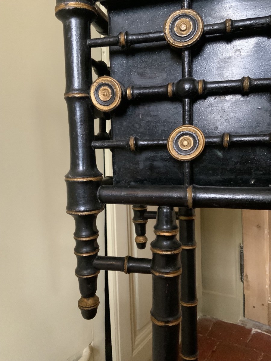 Around 1870: A Planter In Blackened Wood-photo-3