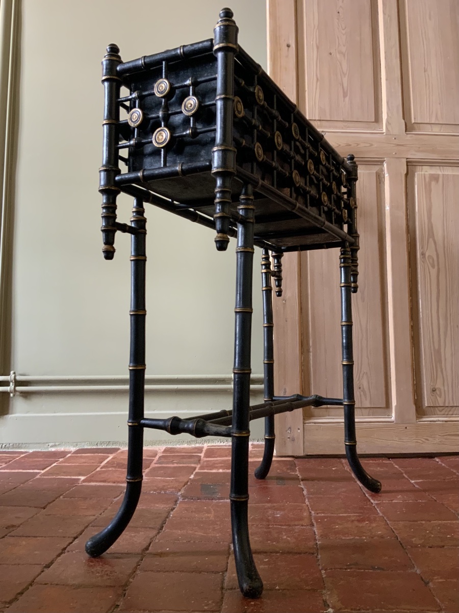 Around 1870: A Planter In Blackened Wood-photo-1