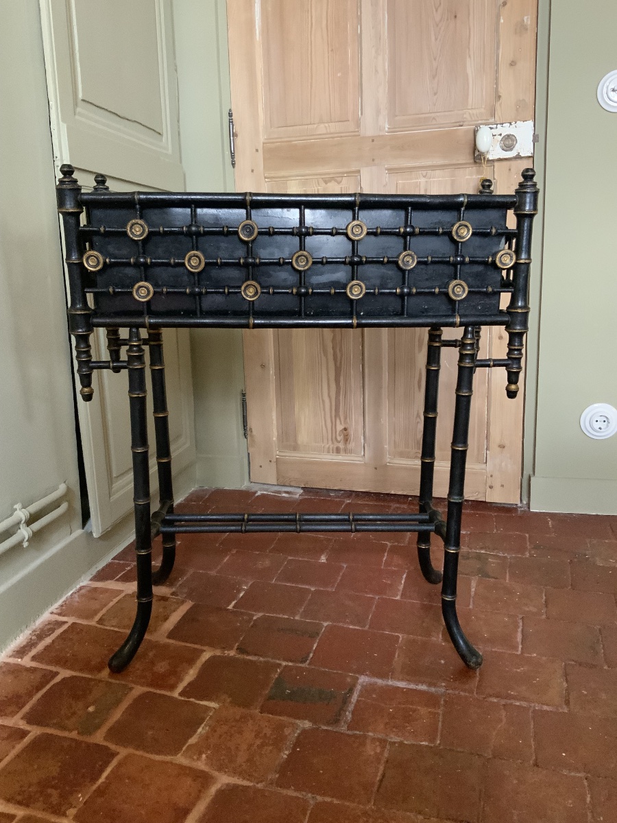 Around 1870: A Planter In Blackened Wood-photo-7