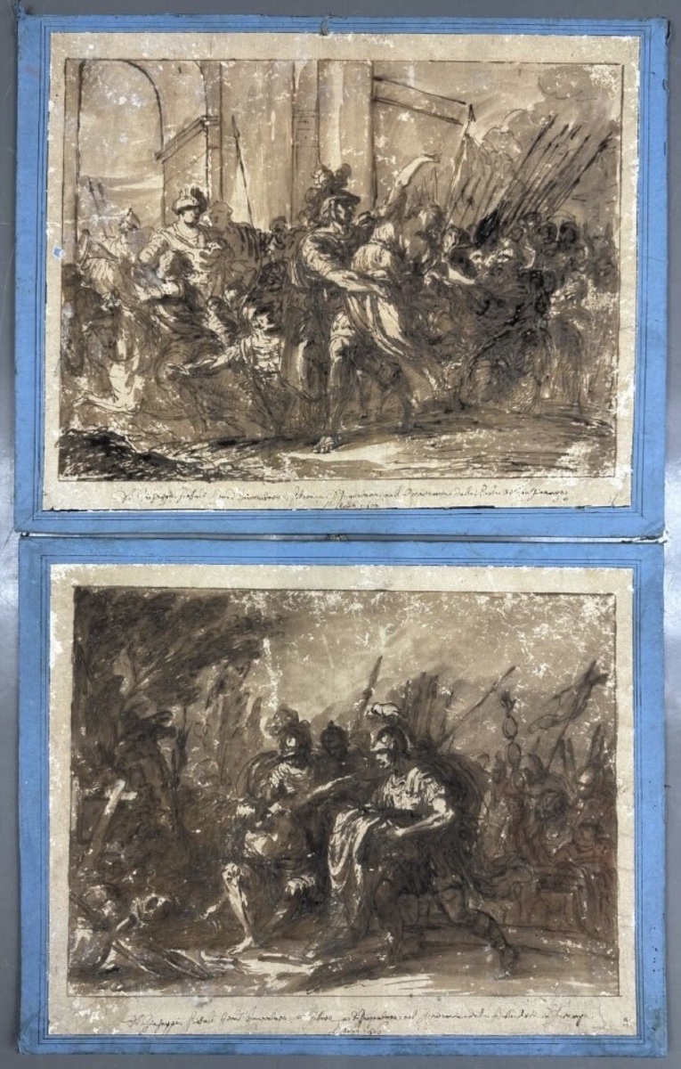 18th Century: Two Ink Drawings By Giuseppe Piattoli