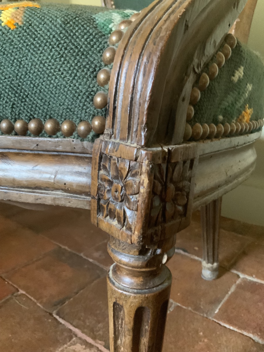 18th Century: Pair Of Medallion Armchairs-photo-7