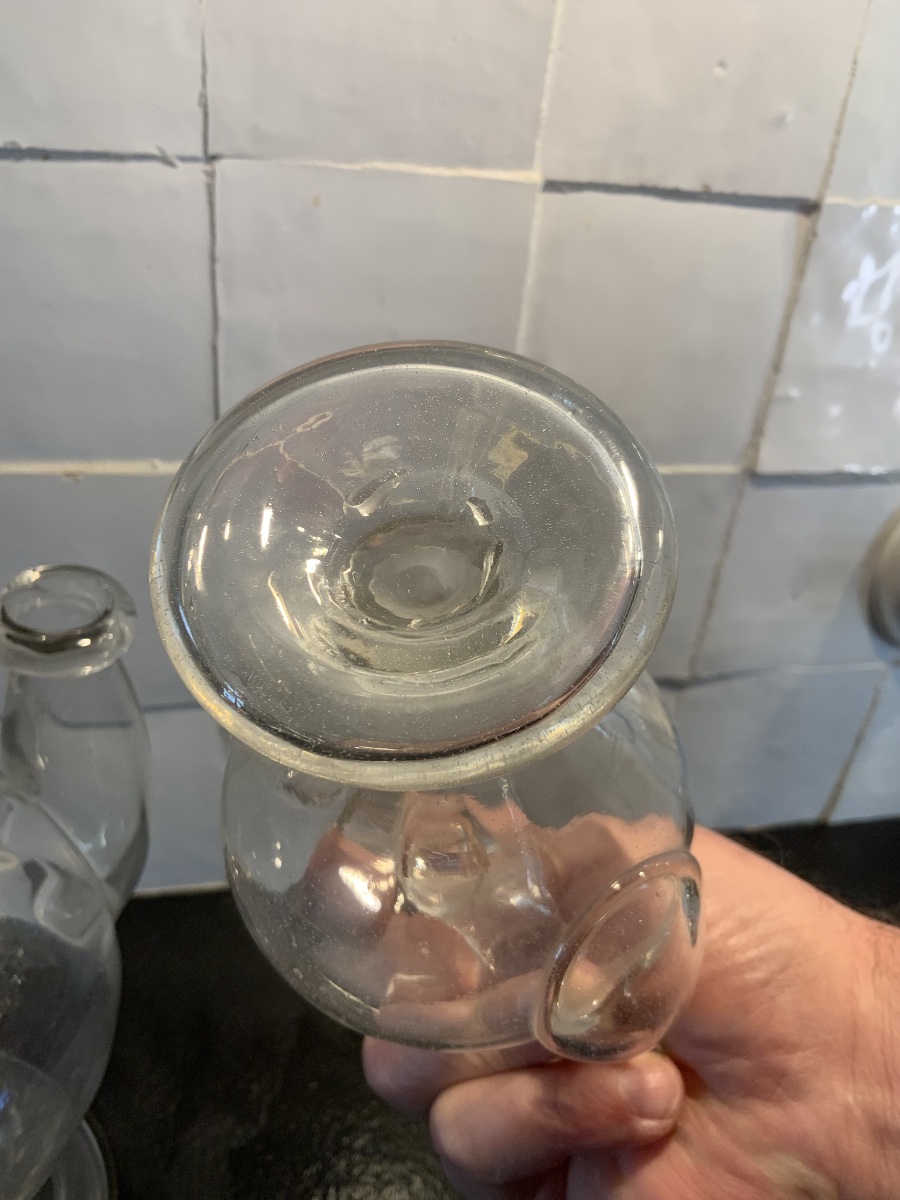 XVIIIEME : une paire de chevrette en verre soufflé -photo-6
