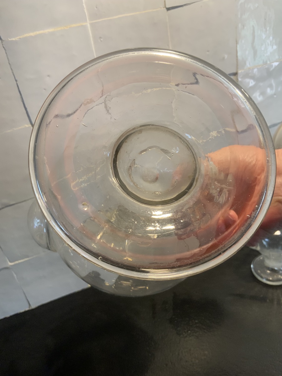 XVIIIEME : une paire de chevrette en verre soufflé -photo-7