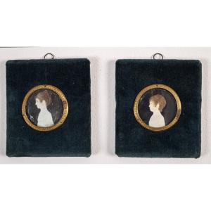 A Pair Of Miniatures, Circa 1800.