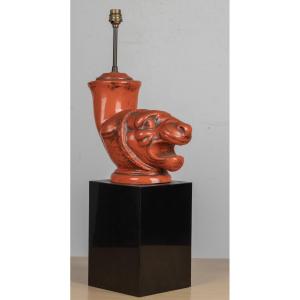 Circa 1980  : un pied de lampe en résine 