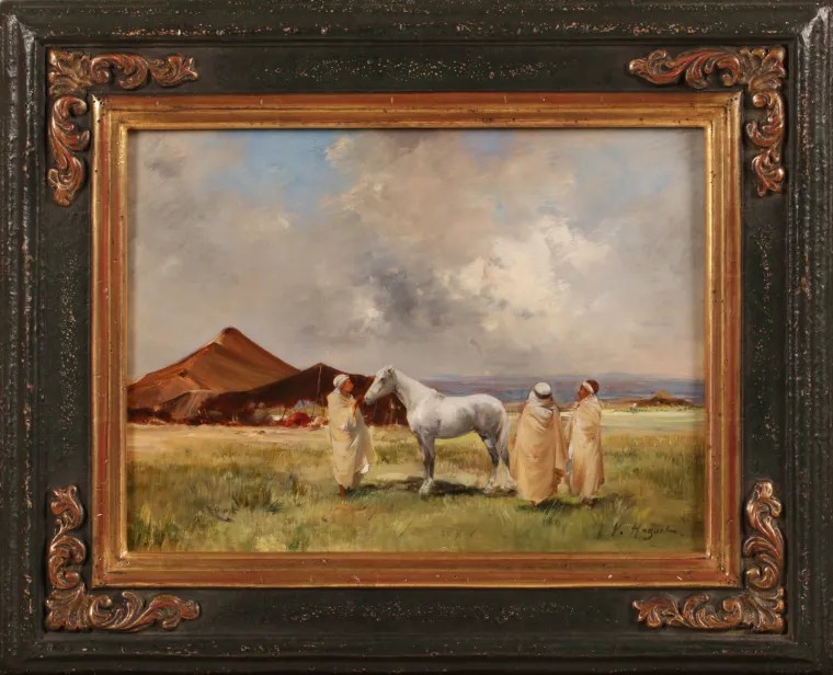 Huguet Pierre Victor "Halte sur les hauts plateaux"