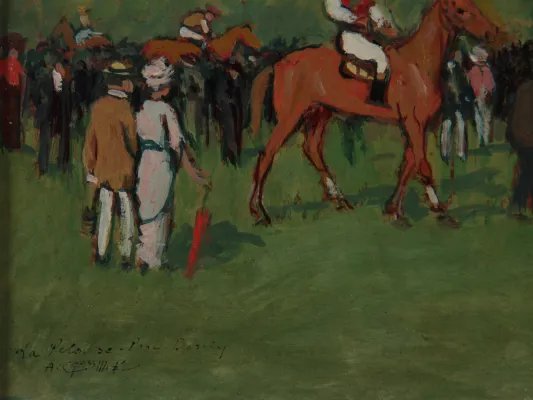 Augustin Grass-Mick (1873-1963) Pelouse au Parc Borély a Marseille-photo-2