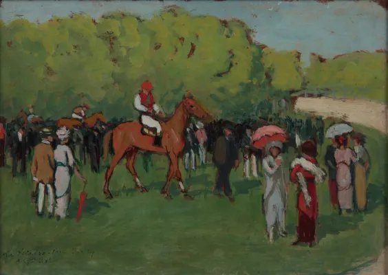 Augustin Grass-Mick (1873-1963) Pelouse au Parc Borély a Marseille-photo-3