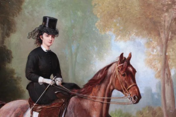 Adam Emil ( 1843-1924) Henriette , Princess Of Liechtenstein, Riding An Amazon-photo-2