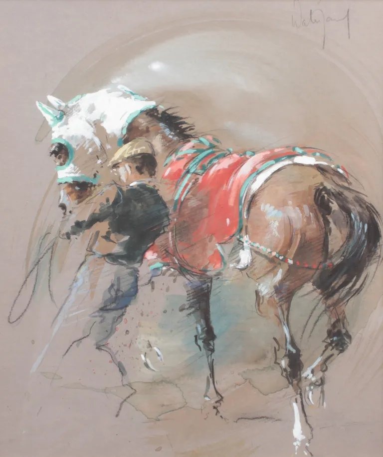 Cheval de courses et son lad