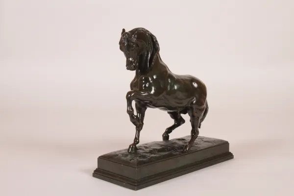 Antoine Louis Barye (1796–1875) Turkish Horse No. 2 (left Front Leg Raised, Square Pedestal) -photo-2