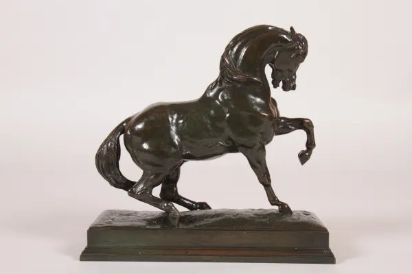 Antoine Louis Barye (1796–1875) Turkish Horse No. 2 (left Front Leg Raised, Square Pedestal) -photo-4