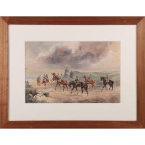 Baron Karl Reille ( 1886 - 1975 )  " Mauvais Temps à Deauville "
