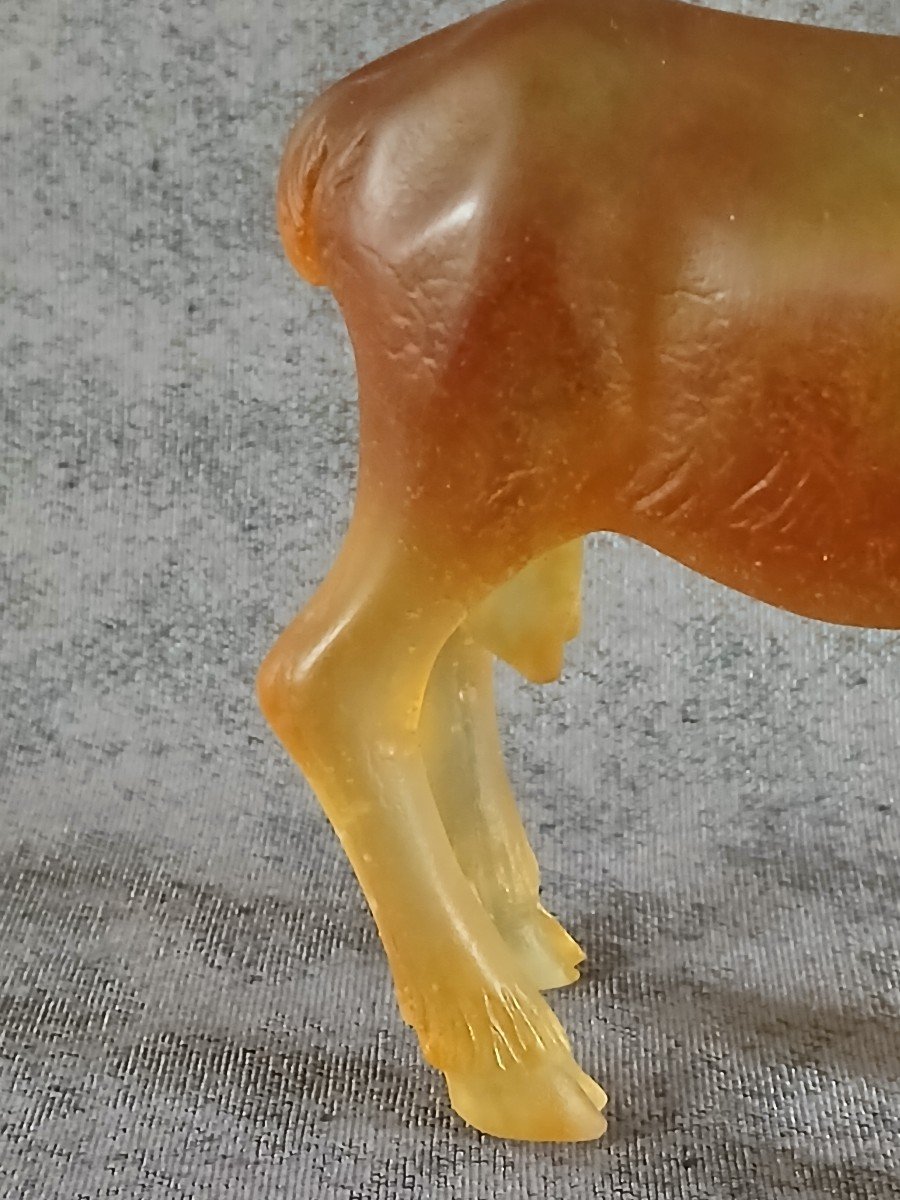 Daum - Ch&egrave;vre En P&acirc;te De Verre Et Teinte Ambre-photo-4