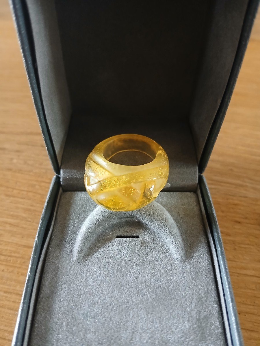 Daum - Glass Paste Ring In Its Box-photo-5