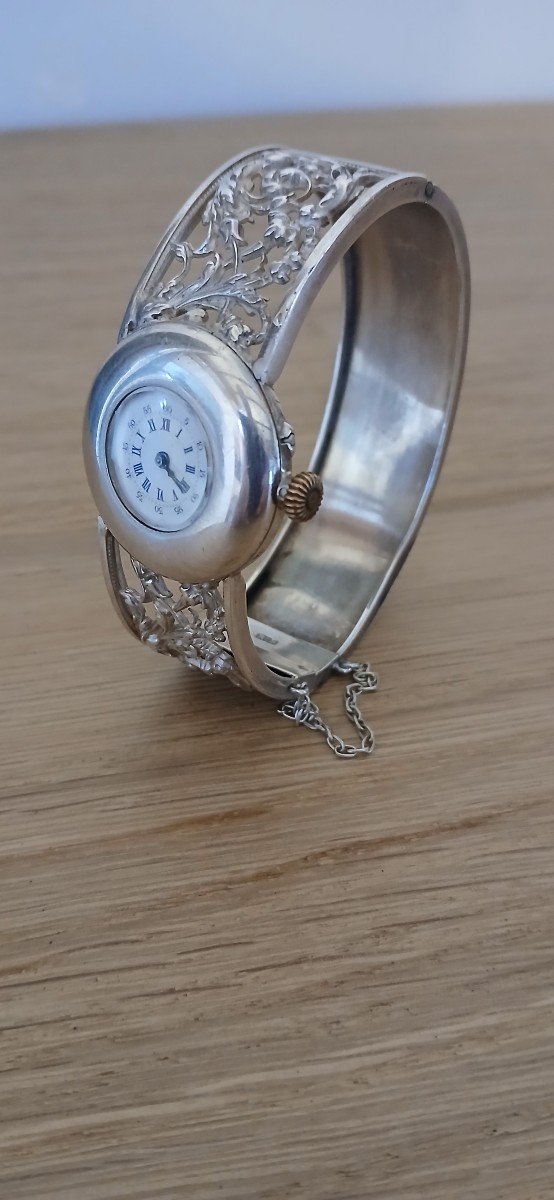 Montre Bracelet Femme Argent (Les Premières 1900) Ecole de Nancy ,Art Nouveaux-photo-2