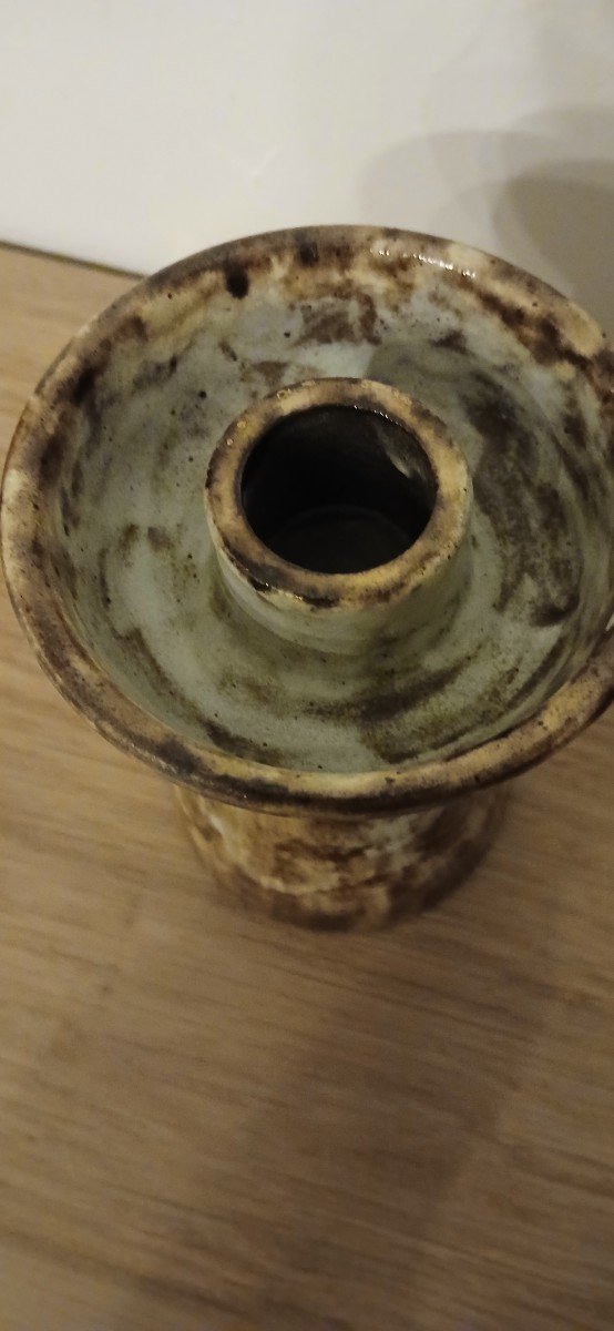 Large Candle Holder Signed "kostanda" In Vallauris-photo-3