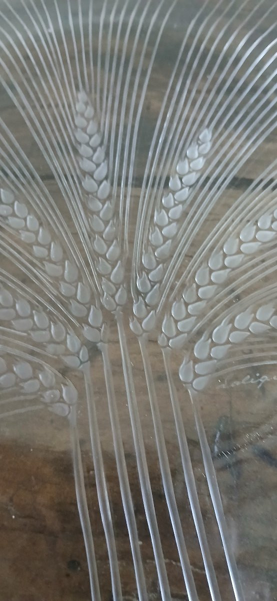 Lalique - Large Dish With Wheat Sheaf Decoration-photo-2