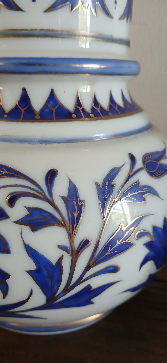 Pair Of 19th Century Opaline Vases-photo-3