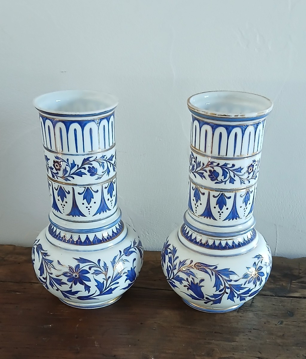 Pair Of 19th Century Opaline Vases