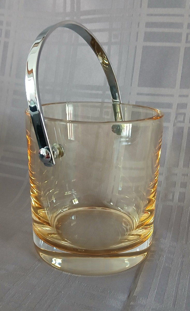 DAUM - Seau à glaçon en cristal ambre dans sa boite d'origine (neuve)