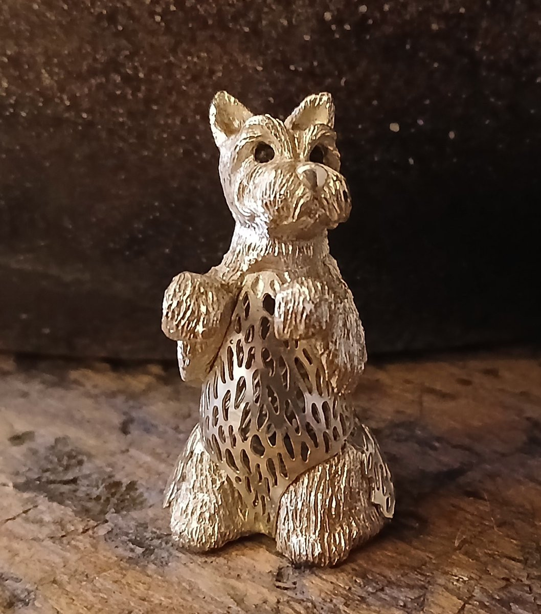 Scottish Terrier Dog - Silver Light Series Collection Signed Christofle.-photo-2