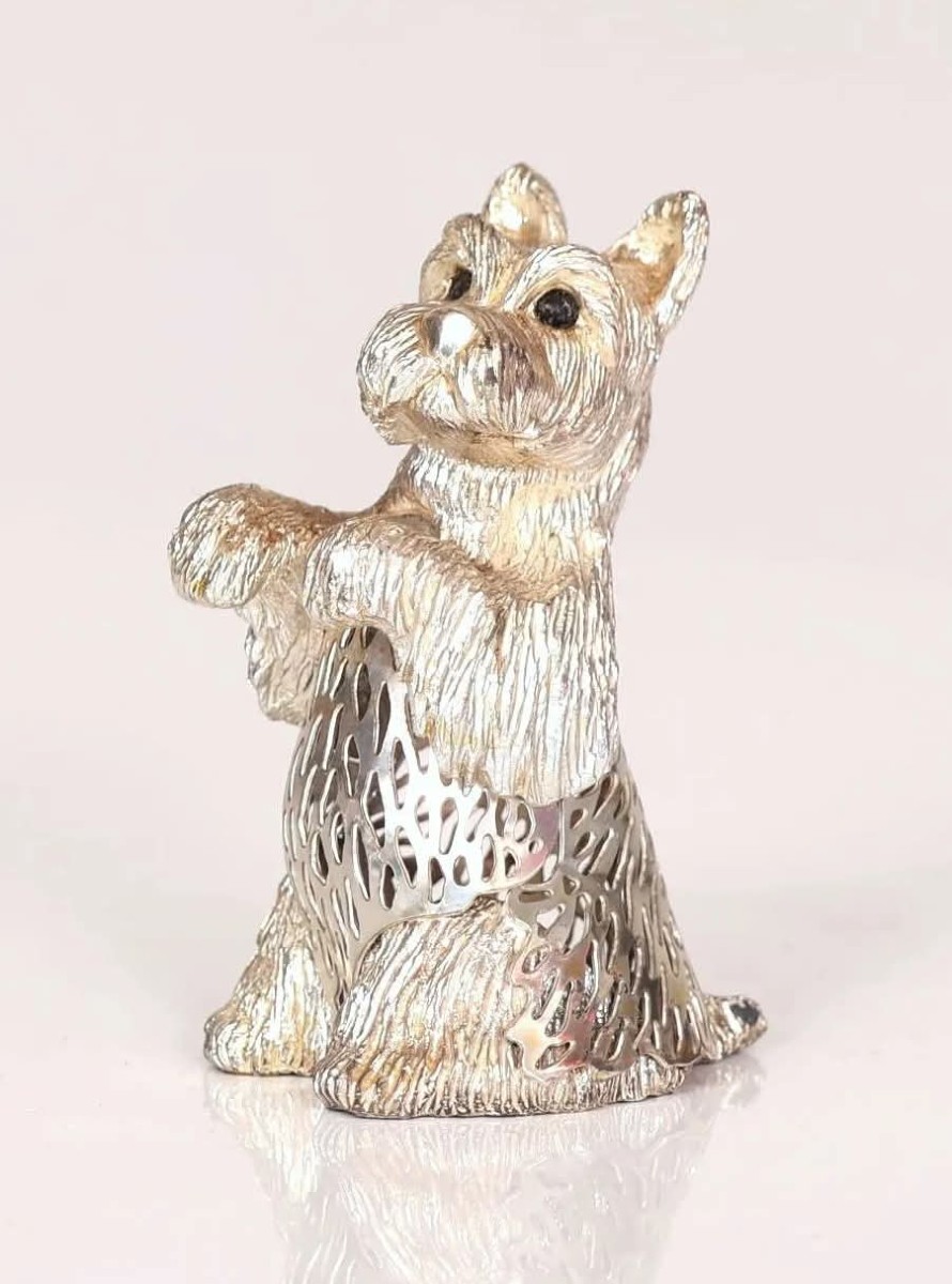 Scottish Terrier Dog - Silver Light Series Collection Signed Christofle.