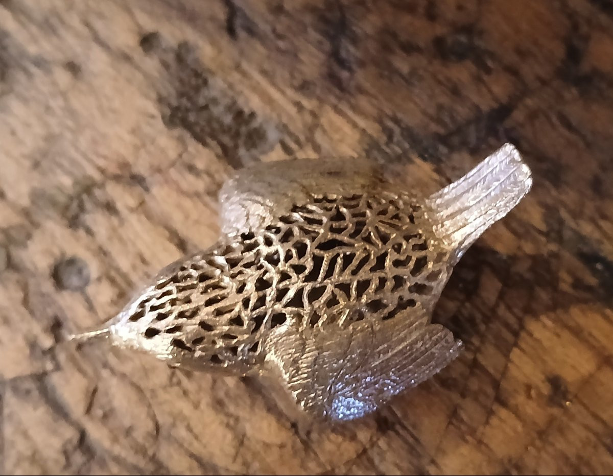 Christofle Openwork Silver-plated Metal Sparrow; This Sparrow Is Part Of The Lumière Series.-photo-3