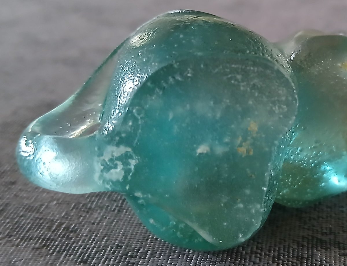 DAUM pâte de verre - souris grignotant des noisettes signé DAUM FRANCE-photo-3