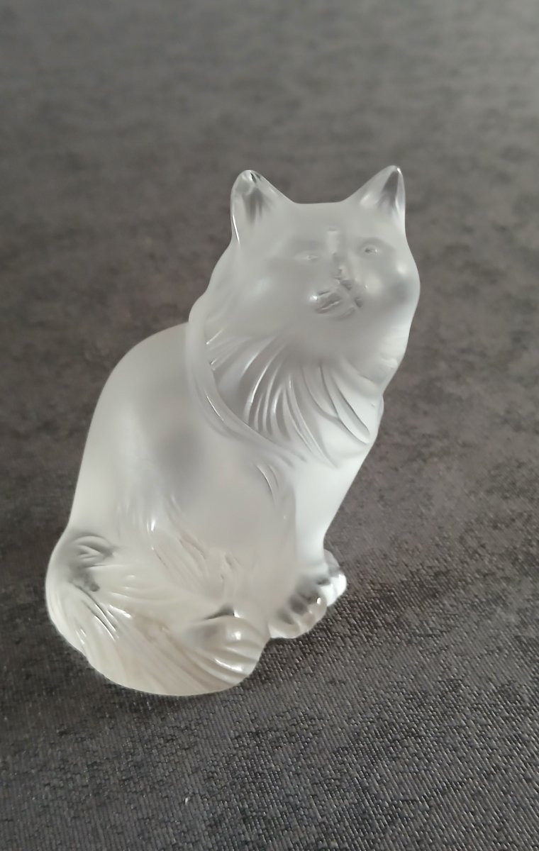 LALIQUE - Chat assis Ht; 8cm-photo-2