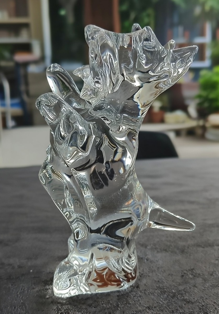 Baccarat - Crystal Dog Standing On Its Hind Legs