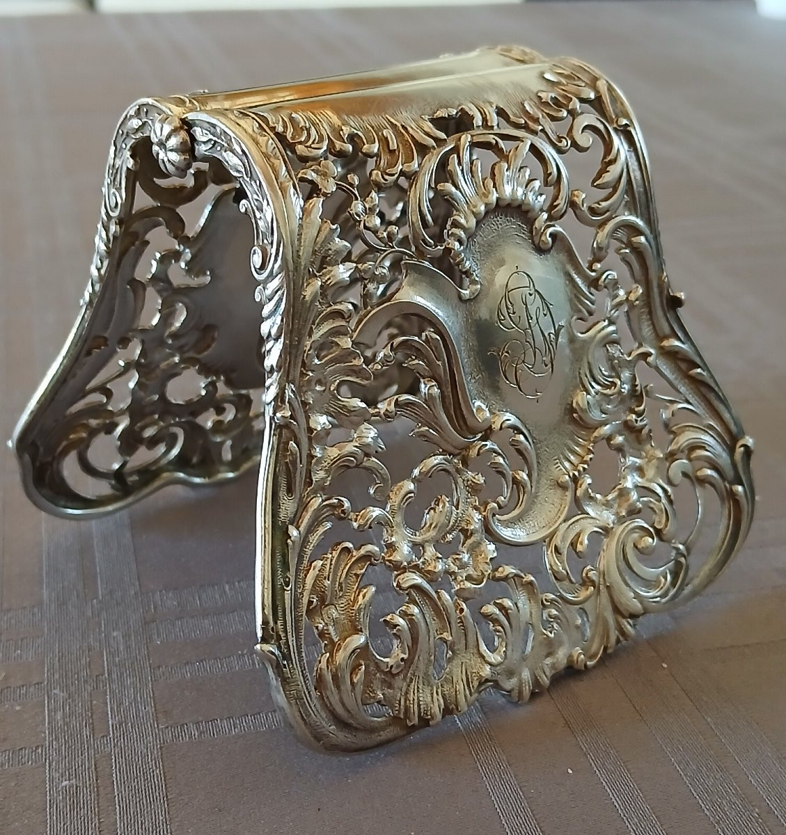 Pince a asperges en argent - poinçon minerve 1er titre 925 - orfèvre Alphonse DEBAIN-photo-2