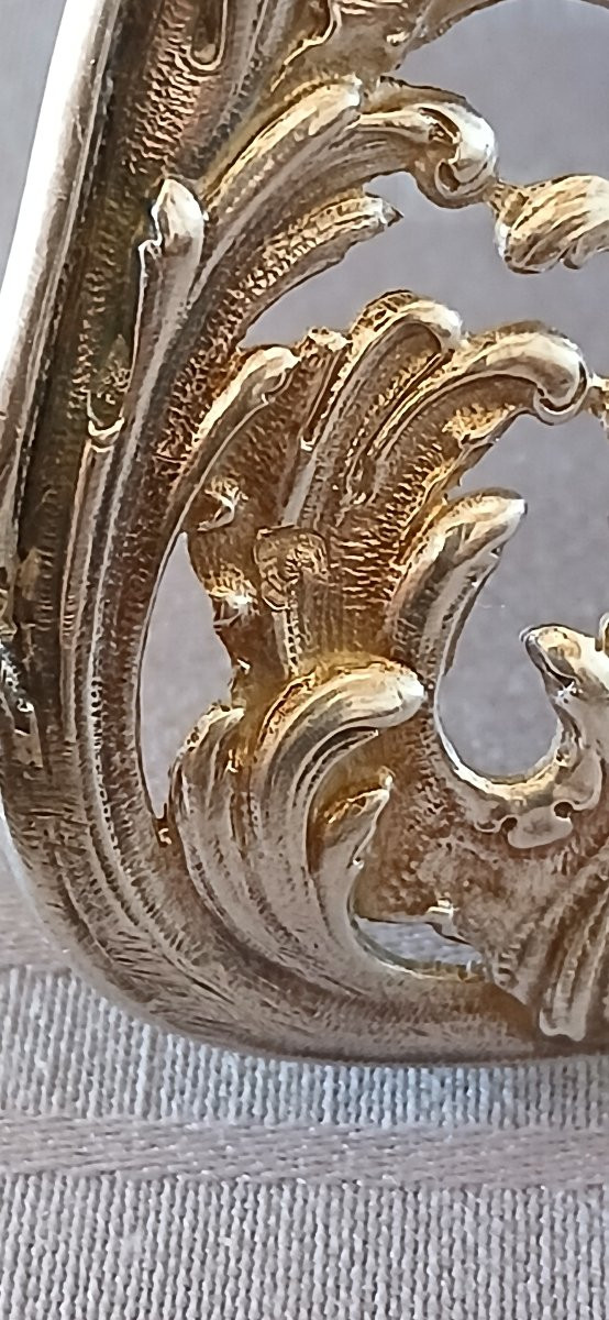 Pince a asperges en argent - poinçon minerve 1er titre 925 - orfèvre Alphonse DEBAIN-photo-3