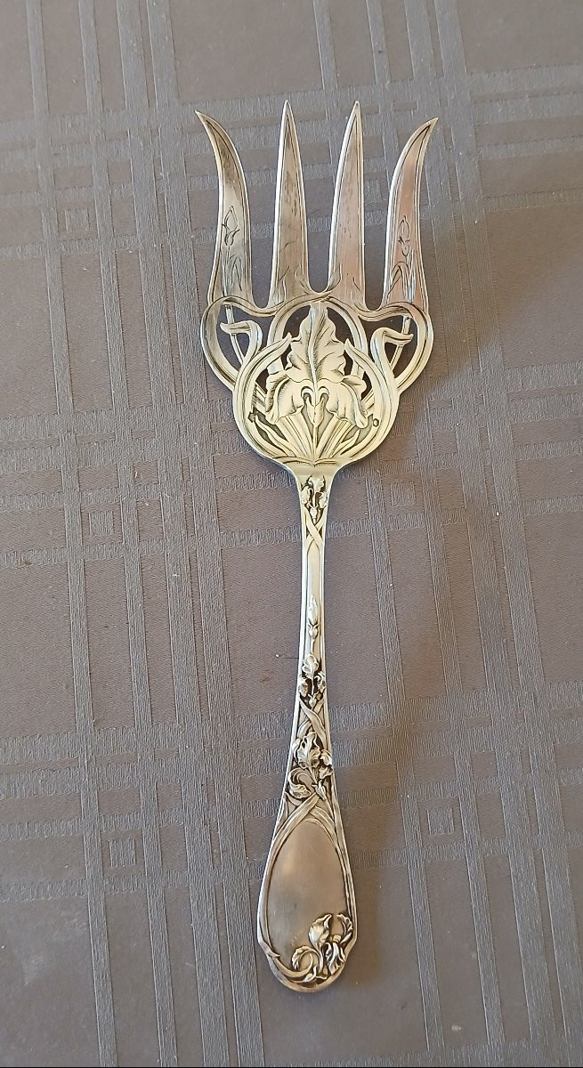 Emile Puiforcat - grande pelle de service a poisson en argent 950ème-photo-2